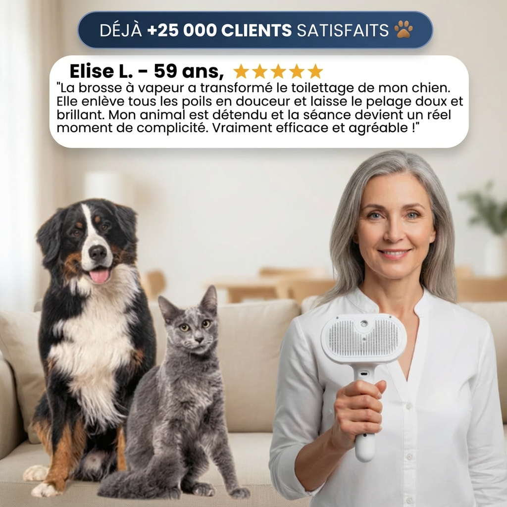 Brosse Anti-Poils Vapeur Pro™